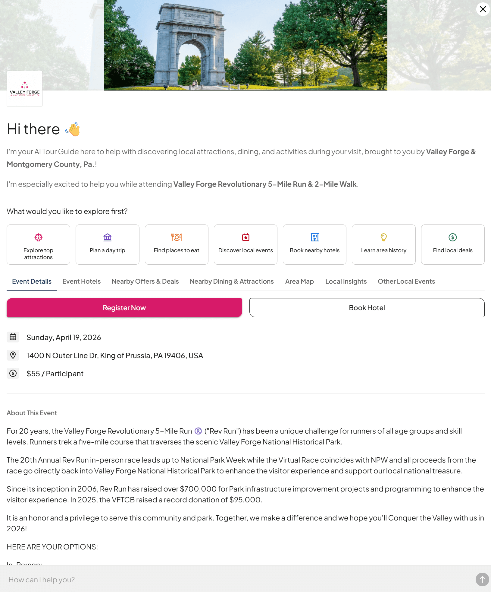 Event-Based Engagement application interface